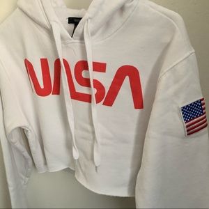 NEW white cropped NASA sweatshirt